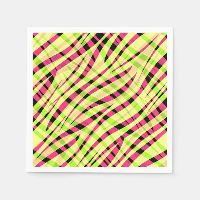 Abstract modern geometrical striped bright summer napkins (Front)