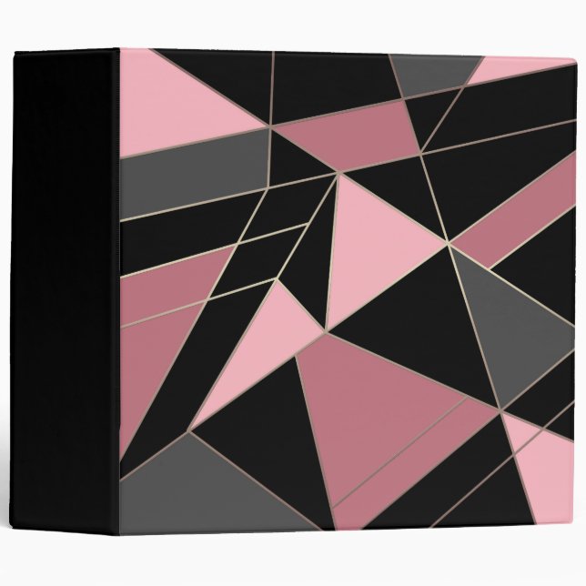 Abstract modern geometrical triangles print 3 ring binder (Front/Spine)
