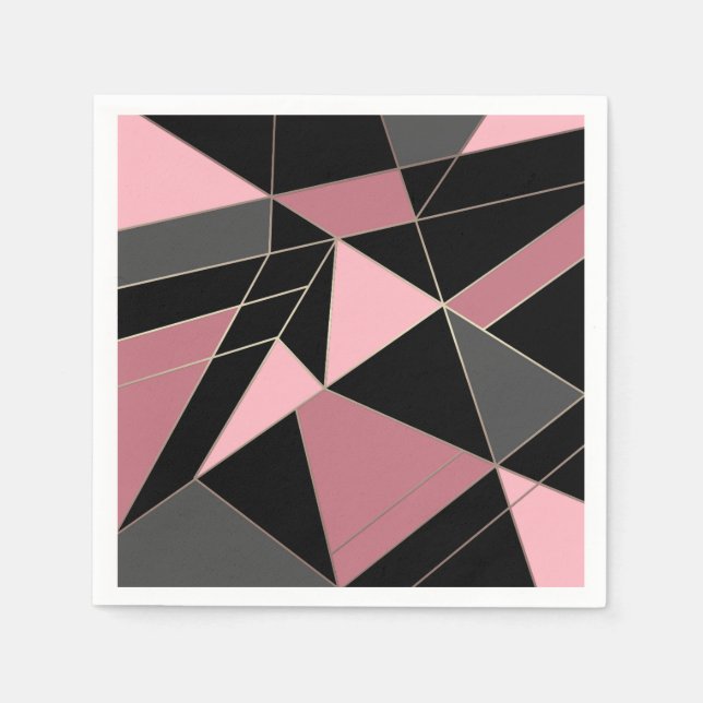 Abstract modern geometrical triangles print napkins (Front)