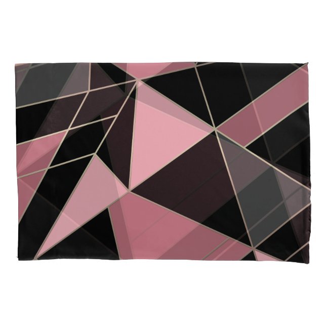Abstract modern geometrical triangles print  pillow case (Front)