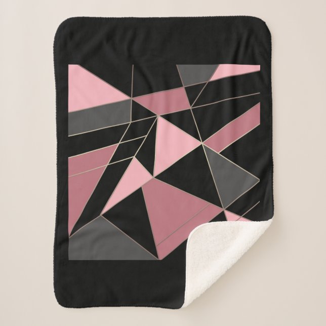 Abstract modern geometrical triangles print sherpa blanket (Front)