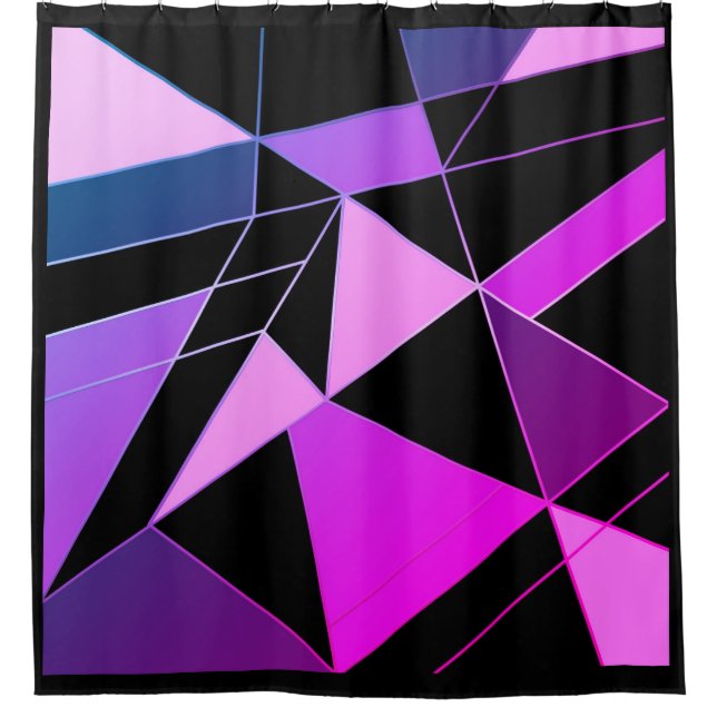 Abstract modern geometrical triangles print shower curtain (Front)