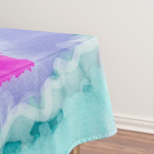 Abstract Modern Girly Pink White Tie Dye Paint Tablecloth