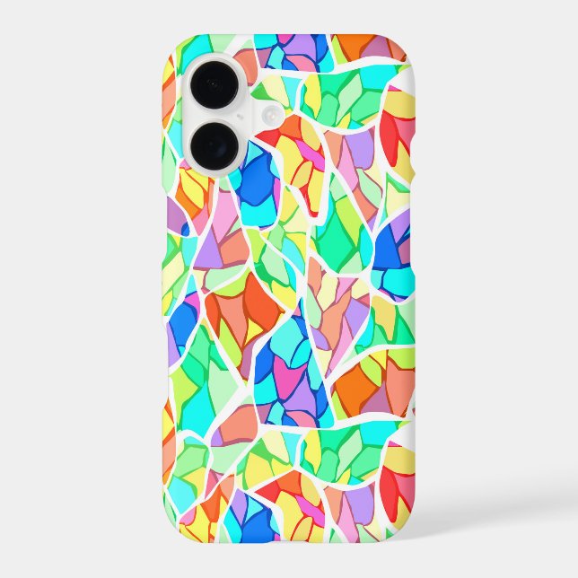 Abstract modern glass mosaic tile pattern bright c iphone case (Back)