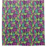 Abstract modern glass mosaic tile pattern bright c shower curtain