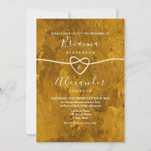 Abstract Modern Glitter Gold Wedding Invitation