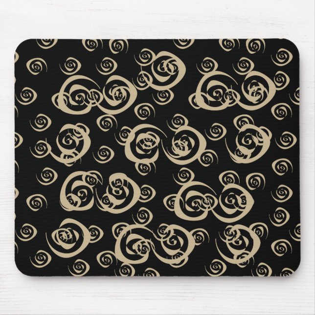 Abstract modern gold spirals pattern  mouse pad (Front)