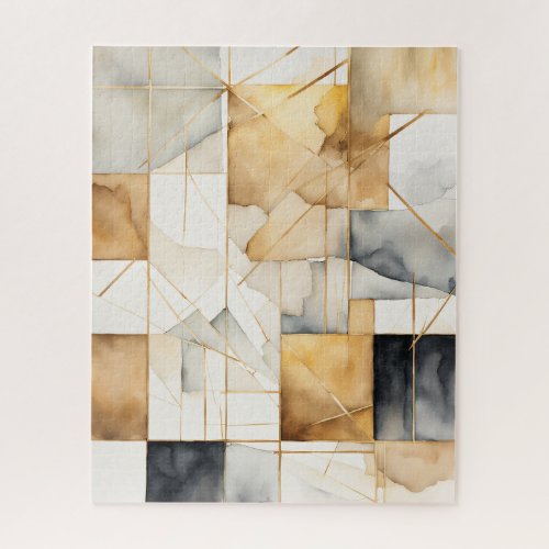 Abstract modern golden lines  jigsaw puzzle