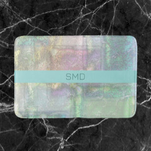 Abstract Modern Green Blue Pink Textured Pattern Bath Mat