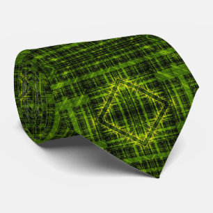 Abstract Modern Green Eco Hi-tech Fractal Art Neck Tie