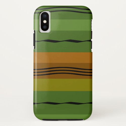 Abstract modern green wavy pattern iPhone x case