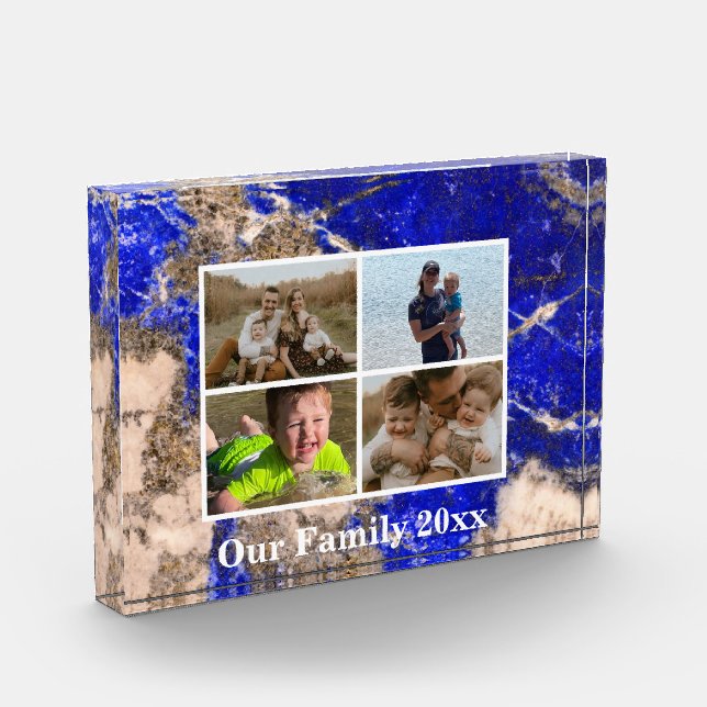 Abstract modern Lapis Lazuli Blue Granite marble  Photo Block (Left)