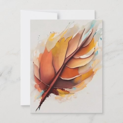 Abstract Modern Leaves Paintings Set Leaf Holiday Card