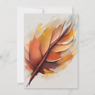 Abstract Modern Leaves Paintings Set, Leaf Note Card