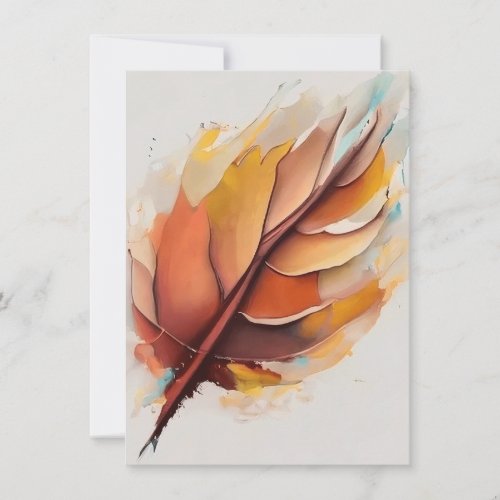 Abstract Modern Leaves Paintings Set Leaf Note Card