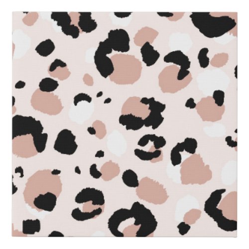 Abstract modern leopard seamless pattern Animals  Faux Canvas Print