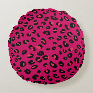 Abstract modern leopard seamless pattern. Animals Round Pillow