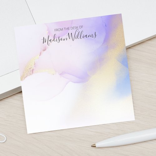 Abstract Modern Lilac Watercolor Paint Custom Name Post_it Notes
