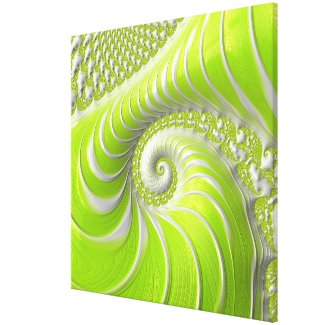 Abstract Modern Lime Green Spiral Fractal