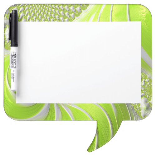 Abstract Modern Lime Green Spiral Fractal Dry Erase Board