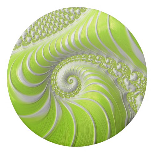 Abstract Modern Lime Green Spiral Fractal Eraser