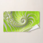 Abstract Modern Lime Green Spiral Fractal Hand Towel<br><div class="desc">This hand towel features a beautiful spiral fractal art in lime green and white. Intricate 3D artwork in light spring/summer color palette is great for math and fractal lovers.</div>