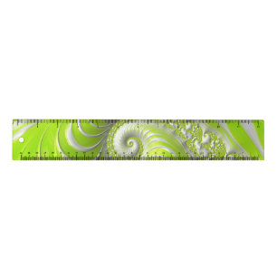 Abstract Modern Lime Green Spiral Fractal Ruler