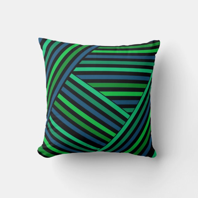 Abstract modern lined lines striped stripe navy gr throw pillow (Front)