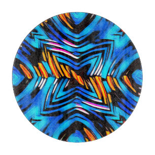 Abstract modern liquid modern liquify waves blue n cutting board