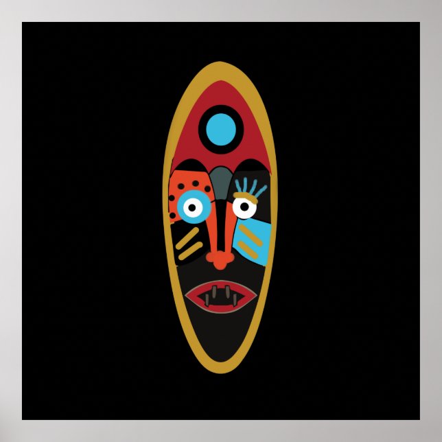 Abstract modern mask art poster (Front)