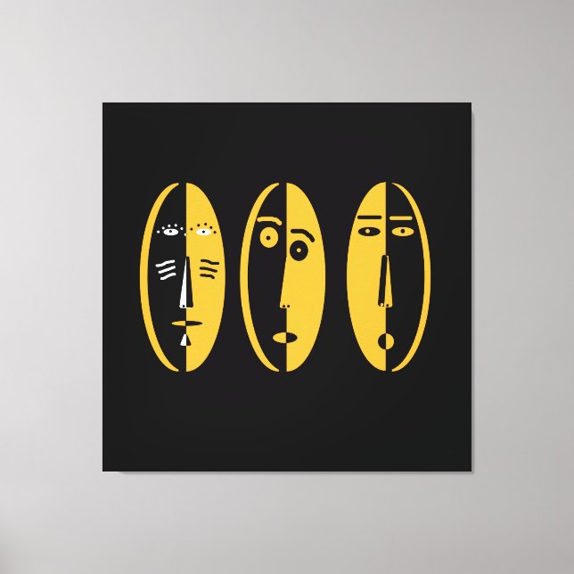 Abstract modern masks canvas print (Front)