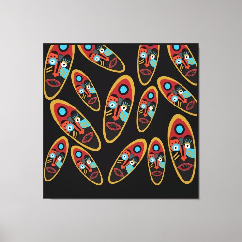abstract modern masks pattern canvas print