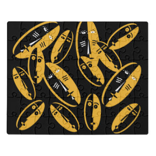 abstract modern masks pattern jigsaw puzzle