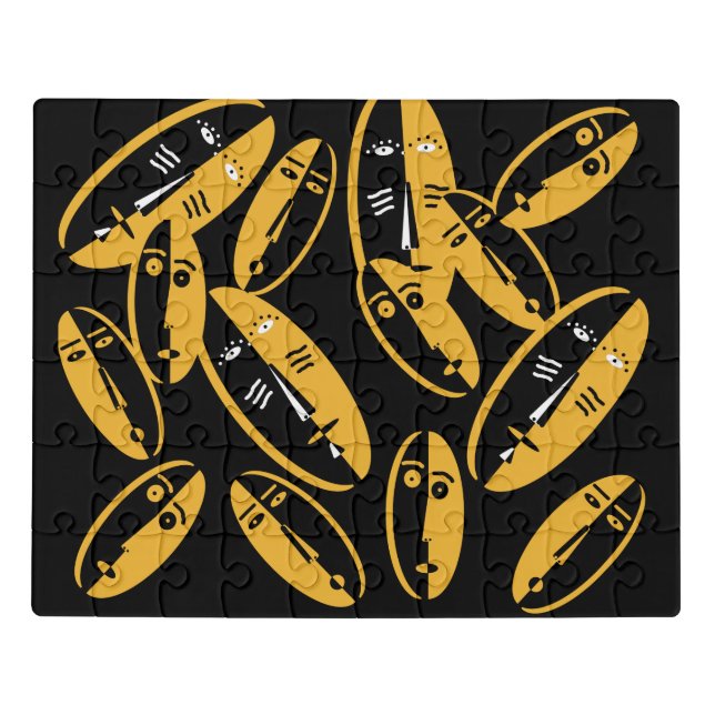 abstract modern masks pattern jigsaw puzzle (Puzzle Horizontal)