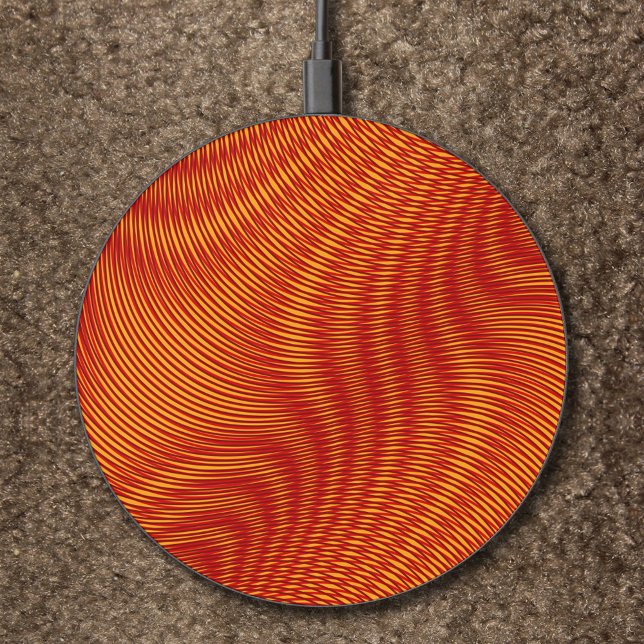  Abstract Modern Melted Copper Moiré Effect Unique Wireless Charger (Creator Uploaded)