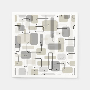 Abstract Modern Mid-Century Style Geometric Design Napkins