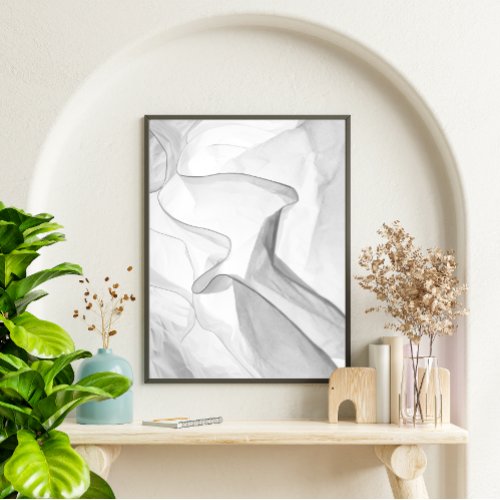 Abstract Modern Minimalist Grey Poster