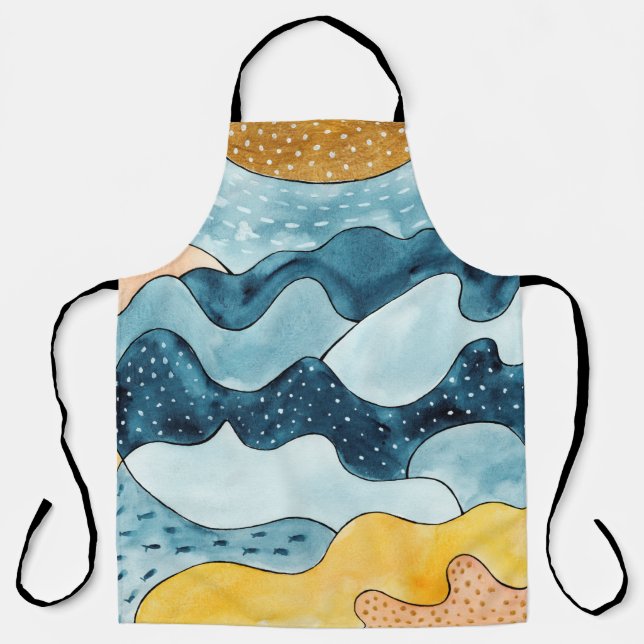 Abstract modern minimalist landscape with golden S Apron (Front)