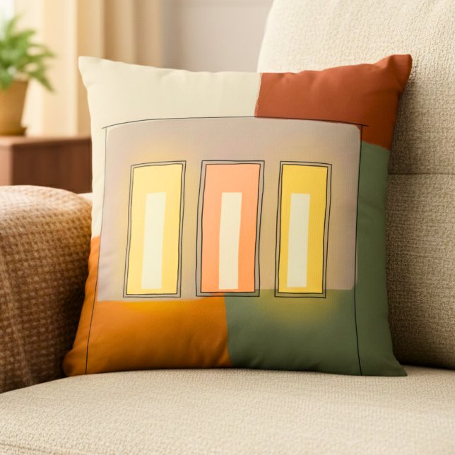 Abstract Modern Minimalist Window Architecture Throw Pillow (Creator Uploaded)