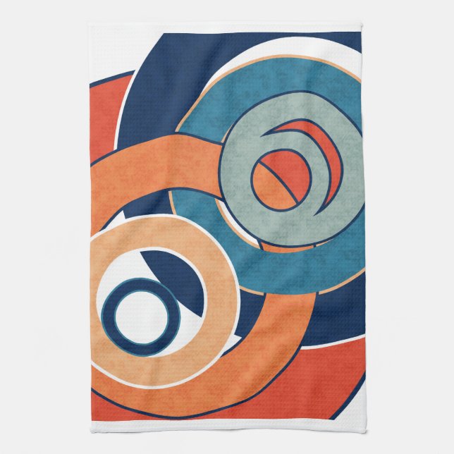 Abstract modern minimalistic art landscape geo kitchen towel (Vertical)