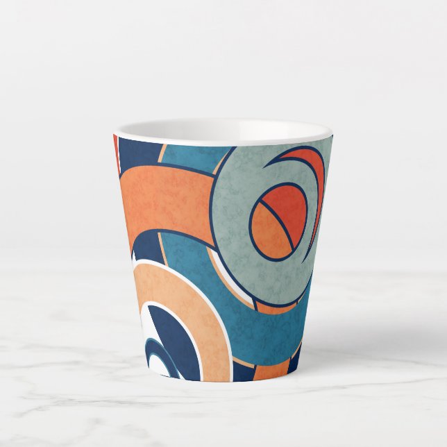 Abstract modern minimalistic art landscape geometr latte mug (Front)