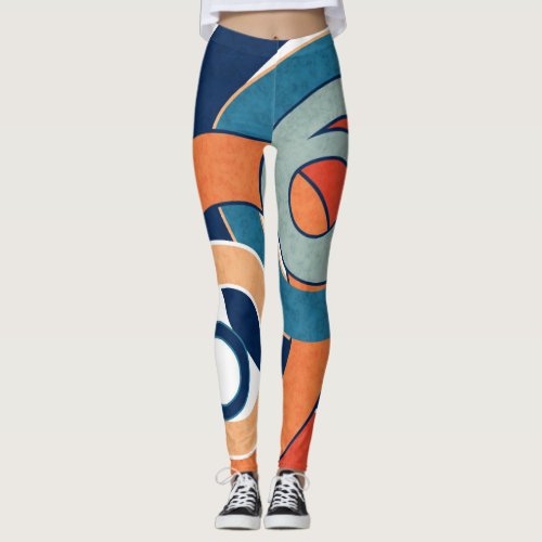 Abstract modern minimalistic art landscape geometr leggings