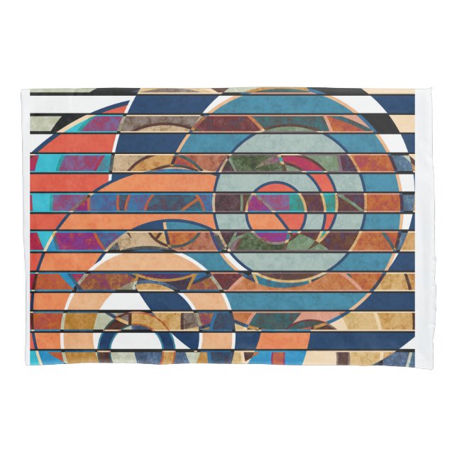 Abstract modern minimalistic art landscape geometr pillow case (Front)