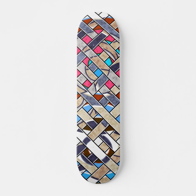 Abstract modern minimalistic art landscape geometr skateboard (Front)