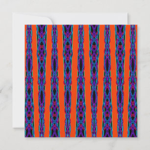 Abstract Modern Mirrored Duel Ribbon Line Art Card