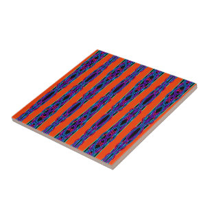 Abstract Modern Mirrored Duel Ribbon Line Art Ceramic Tile