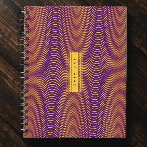 Abstract Modern Moir Effect Pattern Add Your Name Notebook