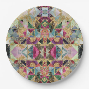 Abstract modern moroccan asian ornamental decor tr paper plates