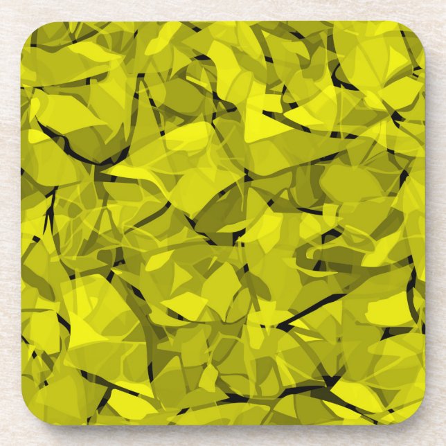 Abstract modern mosaic crystal tile pattern print beverage coaster (Front)