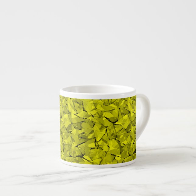 Abstract modern mosaic crystal tile pattern print espresso cup (Front Right)